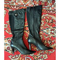 Сапоги осенние женские р.38 на каблуке, б.у в отличном состоянии