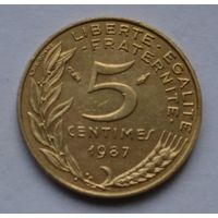 Франция, 5 сантимов 1987 г.