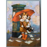 Девочка. Чистотина Евгения. Авторская открытка, глянец. АСARDS.BY