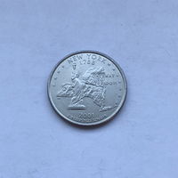 25 центов 2001 D штат Нью-Йорк