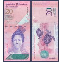 Венесуэла, 20 боливар 2009 г., P-91d, UNC