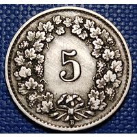 Швейцария 5 раппенов 1921 г.
