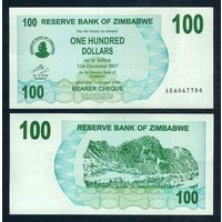 Зимбабве 100 долларов 2006 год, UNC