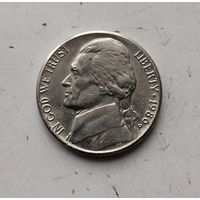 5 центов 1986(P) года США. Красивая монета!