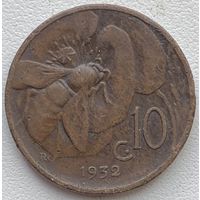 Италия 10 чентезимо 1932 г.