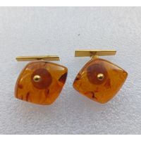 Все лоты с 1р.Янтарные запонки позолота