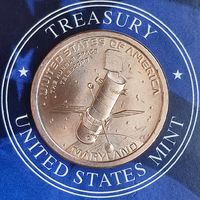США 1 доллар 2020г. (P). Мэриленд. Космический телескоп "Хаббл".