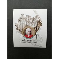 Польша 1985 Блок Mi.97 тип I c маркой "300 лет со дня рождения Иоганна Себастьяна Баха (гашение с клеем) Mi.3012 каталог 2.00 евро