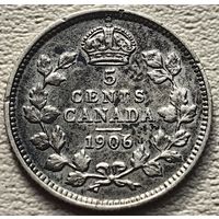 Канада 5 центов 1906, серебро
