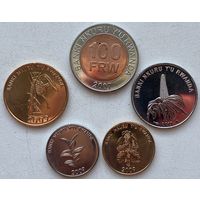 Руанда 1, 5, 10, 20, 50, 100 франков 2007 - 2009 - 2011 гг. Набор 6 монет