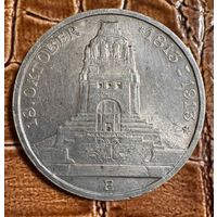Монета 3 марки 1913 год. 100 лет Битве народов. Саксония. Германская империя.