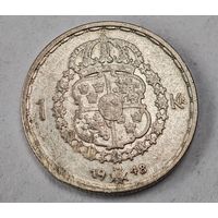 1948 год Швеция крона  серебро