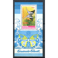 Индонезия - 1988г. - бабочки - 1 блок - полная серия, MNH [Mi bl. 65 A]. #4-W1-Z-2-6