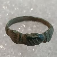 Перстень старинный с красивым рисунком "Рукопожатие" ВКЛ