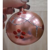 Игрушка ёлочная Шар морозная Весна, стекло. СССР