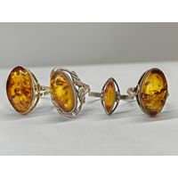 Советское Серебряное кольцо 925/875 пр. Одним лотом 4 шт. С рубля