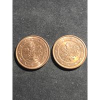 Германия 2 евроцента 2017 F J