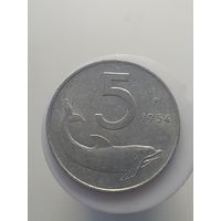 5 лир Италия 1954 год лот 43