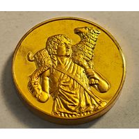 24 Карата  позолота Настольная медаль