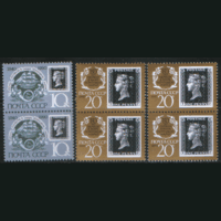Заг. 6122/23(1)/24(1). 1990. 150 лет первой почтовой марке. ДВОЙКИ. ЧиСт.