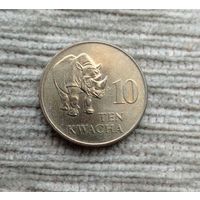 Werty71 Замбия 10 квача 1992 Чёрный носорог