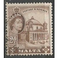 Мальта. Королева Елизавета II. Собор в Моста. 1956г. Mi#241.