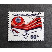 Марка Чехословакия 1983 год 60-летие чехословакских авиалиний