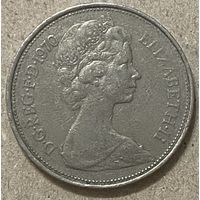 Монета 10 нью пенсов 1970 год. Великобритания. Королева Елизовета II