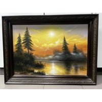 Картина пейзаж холст масло с рубля