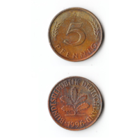 5 пфеннигов Германия 1996 года(A)