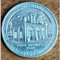 США 25 центов (квотер) 2016 г D. Харперс Ферри Западная Вирджиния