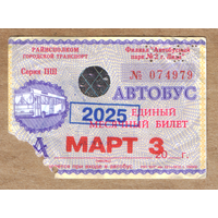 Проездной автобус Лида март 2025