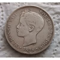 Испания 5 песет 1898