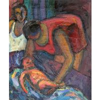 Шварц Радик "Купание красного меня", 1992г. Холст, масло. Размер 60х50 см.