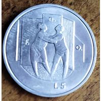 Сан-Марино 5 лир 1976 UNC