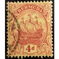 Бермуды. Колония Великобритании. 1922г. Mi78. (Желтая бумага)