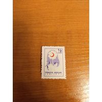 1957 Турция марка обязательной доплаты к почтовому тарифу в пользу Общества Красного Полумесяца цветок флора медицина герб чистая MNH** (1-л1)