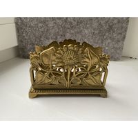 Подставка для писем, салфеток, Подсолнухи, латунь, Англия.