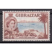 97.BrK. Великобритания. Колонии. Гибралтар. Елизавета II. 1Sh. 1953 г. Mi.#143.