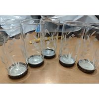 Советские рюмки/стаканы. Хрусталь с мельхиоровым основанием. 10см. Очень легкие