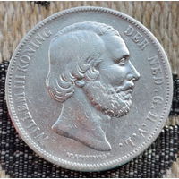 Нидерланды 2 1/2 гульдена 1871 года. Король Виллем III. Серебро 945. Сторгуй за свою цену, предложи обмен!  Y