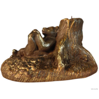 Статуэтка подсвечник Медвежонок на отдыхе Касли Бронза