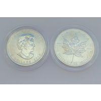 1oz Серебро, Канада 2010г. ( 2 монеты )