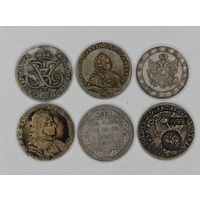 Монета 1 рубль. 1710-1798 гг. Царская Россия Одним лотом 6 шт. Копия! С рубля