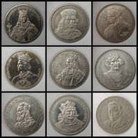 Мнета 20, 50, 100, 500 злотых 1975-1985 гг. Польша. Одним лотом 9 шт. С рубля