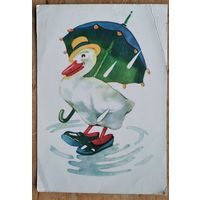 Тыниссон В. Гусь с зонтом. 1957 г. Таллин. Чистая.