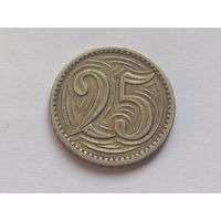 Чехословакия 25 геллеров 1933 г.