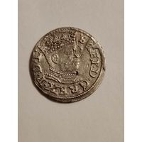 Три гроша 1586 год.Стефан Баторий.Рига.Нечастый.