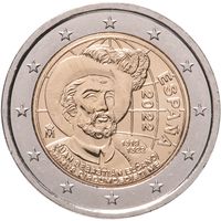 2 евро 2022 Испания Элькано UNC из ролла