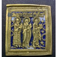 Икона Створка складня Избранные Три святых XVII-XIX в